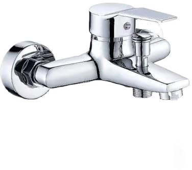 Väggmonterad krom legering tvättställsblandare, dubbelpip badrum varm och kall vattenblandare badrum dusch splitter