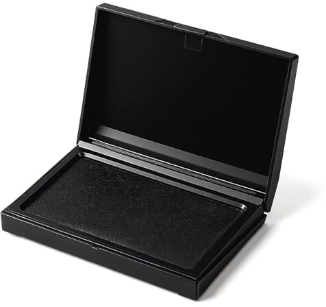 Hadnves Large Stamp Pad Black Stamp Ink Pad with Lid 5.4 × 3.9 Inch Large for Office Home Durable, Lightweight
