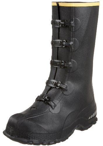 LaCrosse Men’s 14” ZXT Buckle Overshoe Work Boot Covers - Tear-Resistant Rubber, with Deep Heel Fit, Non-Corrosive Metal Buckles, & Hex-Tread Outsoles, Black - 11