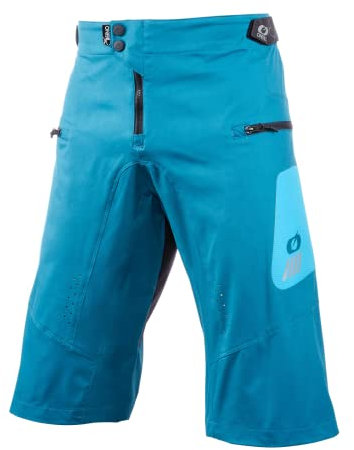 O'NEAL | Kurze Fahrrad-Hose | MTB Mountainbike DH Downhill FR Freeride | Strapazierfähiges Mesh-Material, Stretcheinsätze | Element FR Shorts Hybrid V.22 | Erwachsene | Petrol Blau | Größe 28/44