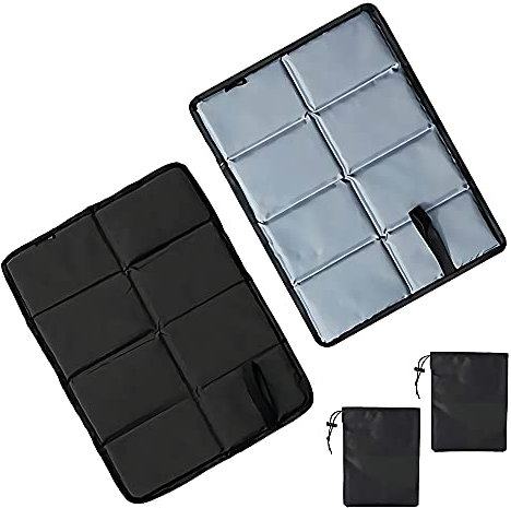 MDDZ 2 Stücks Klappbares Sitzkissen, Feuchtigkeitsbeständiges Kissen, Faltbares Sitzkissen, Tragbare Sitzmatte Kissen Aus Oxford Mit Aufbewahrungstasche für Wandern Tourismus Camping Picknick (Grau)