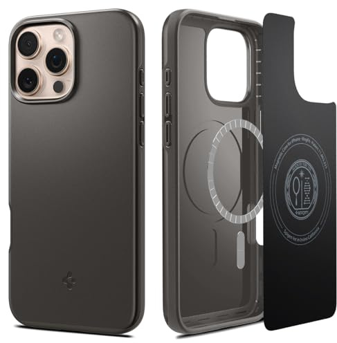 Spigen Thin Fit MagFit Case for iPhone 16 Pro Max, Compatible with MagSafe Accessories - Gunmetal