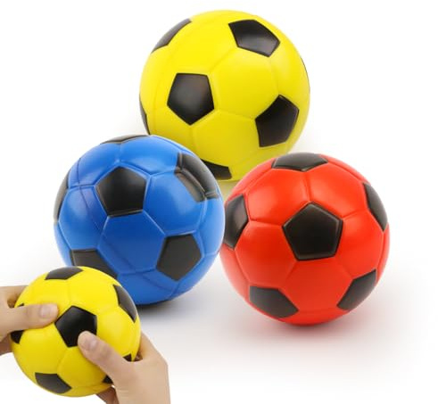 3Pcs 15CM Baby Football Foam Ball for Kids, Toddler Small Soft Footballs Set Lightweight, Mini Silent Sponge Soccer Toy Sport Gifts for Childrens Indoor Outdoor Pool Beach Playground（Multicolour）