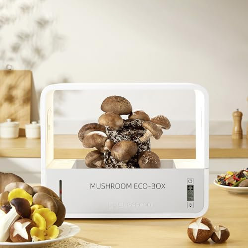 Kit Cultivo de Setas en Casa, Carpa para Cultivo de Hongos con Pantalla de Temperatura y Humedad, Kit Inteligente para Cultivo de Hongos Monotub