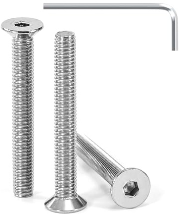 Tunejoy Vis à Tête Fraisée M5 x 40 mm Vis à Six Pans Creux en Acier Inoxydable A2 V2A à Tête Fraisée Hexagonale avec Clé Allen Filetage Complet 30 Pièces