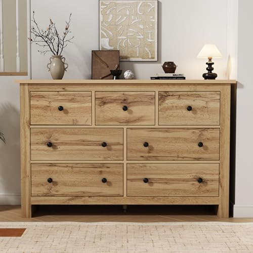 boorbin Armadio moderno minimalista a grande capacità per sala da pranzo con più cassetti, credenza, armadio bar con 7 cassetti per ingresso, cucina, sala da pranzo e soggiorno (Caffè)