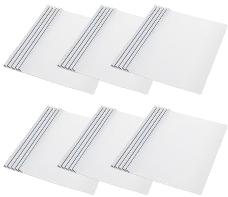 30 Stück Thermobindemappen,Rückenbreite12 mm,A4,bindet bis zu 130 Blatt,Transparent,Grauweiß,Thermo-Bindemappe,Abdeckungen,PVC-Heizbindeumschlag,Lernen, Bürobedarf