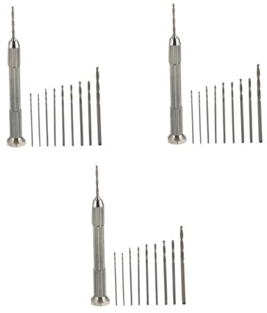 DIYEAH 3 Stück manueller Bohrer Größe bohren Handbohrer Mini Taste Handwerk Drehwerkzeug Modellbauwerkzeug für die Holzbearbeitung Handbohrmaschine Präzisionsbohrer Stahl Silber
