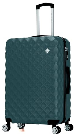 Preston Morgan Suitcase Large on 4 Dual Spinner Wheels Super Lightweight ABS Hard Shell Hold Check in with Built-in TSA Lock (Forest Green, 112 Liter)