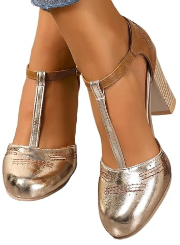 Escarpins Femme Petit Talon, Ballerines Chaussures Plates pour Femme, Escarpin Été Pieds Larges Doré, Espadrille, pour Mariage Bride Sandales Heels Dance Shoes
