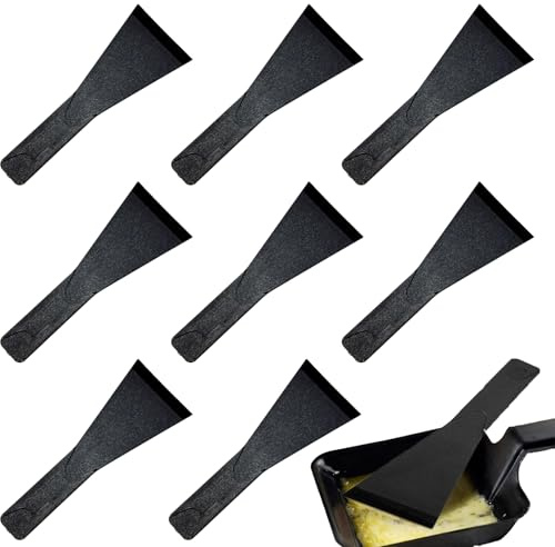 8 spatole per raclette, antiaderenti per formaggi, raschietto per raclette di alta qualità, tavole e fonduta, utensili da cucina per padelle e padelle, robusti e resistenti al calore.