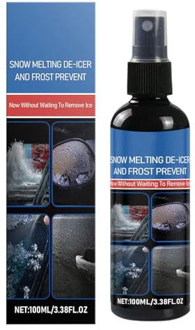 qixeuoa Dégivrant pour pare-brise - 100 ml - Liquide de dégivrage à long terme - Liquide fondant pour vitres d'hiver - Soin d'hiver pour voitures, camions, camping-cars