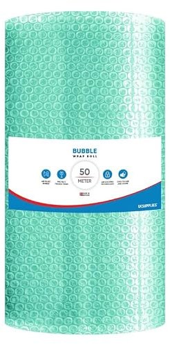UK SUPPLIES LIMITED Green Biodegradable Bubble Wrap Roll (Pick Any Size 300MM to 1000MM) Lightweight Packing Wrap for Shipping, Moving House & Storage, Protective Packaging Roll, 400MM x 50M