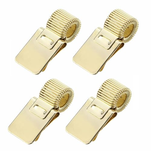SENRISE 4-pack universell pennhållare med låg kolhalt, pennhållare för notebook justerbar fjäderögla pennklämma korrosionsbeständighet för urklipp anteckningsbok (guld+32 mm x 15 mm 12 mm/3,2 cm x 1,5