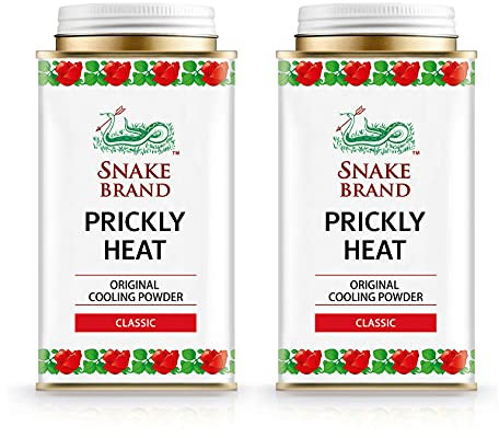 Snake Brand Prickly Heat Kühlpulver, 2er-Pack (Classic, 140g)