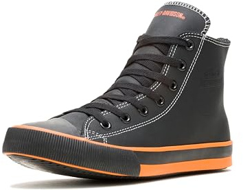 Harley-Davidson Men's Nathan Vulcanized Shoe, Black/Orange, 13 M US