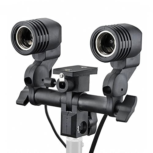 Pixapro Duolite Professional Ambient Light Holder for Photo Studio Portraits, Product Photography Video Shooting VBlog Professional Photoshoot LED Camera Lighting E27 Fitting (No Bulbs, Single)