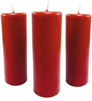 NKlaus 3x candele a colonna altezza rustica 95mm Ø 34mm candele a goccia in cera d'api rosso 36367