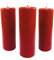 NKlaus 3x candele a colonna altezza rustica 95mm Ø 34mm candele a goccia in cera d'api rosso 36367