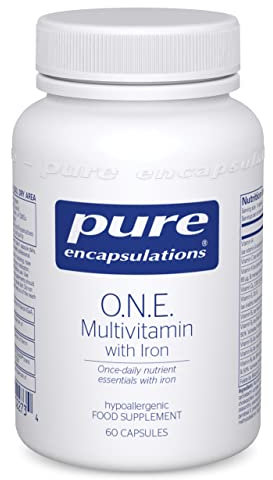 Pure Encapsulations O.N.E. Multivitamin with Iron - with B Vitamins, Folate, Zinc and Vitamins A, B, C, D, E and K in Highly Bioavailable Forms, 60 Capsules