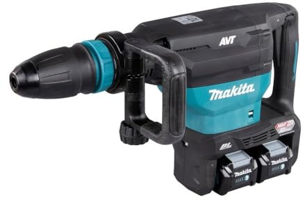 Makita HM002GD203 Twin 40V Max (80V) Li-ion XGT Brushless SDS-Max Demolition Hammer Complete with 2 x 2.5 Ah Batteries and Charger Supplied in a Carry Case