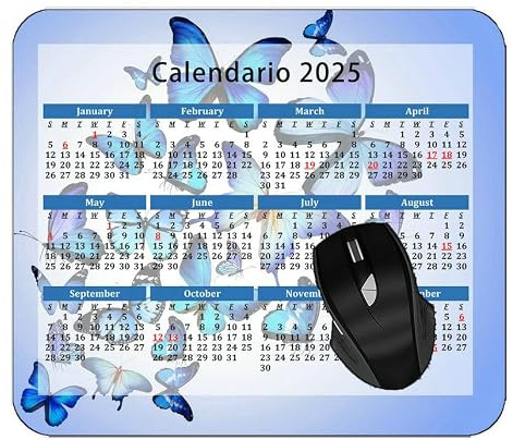 YENDOSTEEN 2023 Kalender Musmatta med högtider, Blå Viola Blommor Blomblad Professionell Musmatta, Sydda kanter PAD#13 300 x 250 x 3 mm
