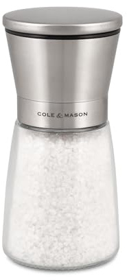 Cole & Mason Sunderland 5.5 Salt Mill Set for Sea Salt - Aesthetic Salt Mills - Kitchen & Home Essentials - Refillable Salt Mill Grinder - Acrylic Spice Mills