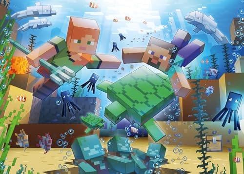 Ravensburger - Puzzle 1000 Pezzi Minecraft Mosaico, Puzzle Adulti 70x50cm | Puzzle Minecraft Mosaico da 1000 pezzi, 70x50 cm, per adulti 14+, ideale come regalo originale per tutti i fan di Minecraft.
