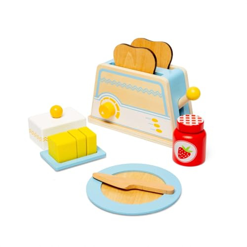 Bigjigs Toys Breakfast Set - Wooden Food Playset, Toy Kitchen Accessories, Pretend Play For Children, Sustainable Gifts & Playsets, Boosts Imaginations, Age 18 Months Old +