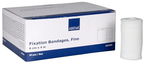 ABENA Mullbinden 6cm x 4m – 20 Stück, Fein, Elastische Binde aus Verbandsmaterial, luftdurchlässige und hautfreundliche Bandage – ideal zur Fixierung bei Wundpflege, Sport & Alltag