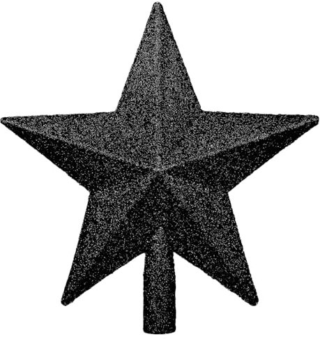 DERAYEE Punta per albero di Natale glitterata, decorazione per albero di Natale, decorazione natalizia (nero)