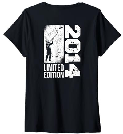 Damen Tontauben Jahrgang 2014 geboren Geburtstag Tontaubenschießen T-Shirt mit V-Ausschnitt