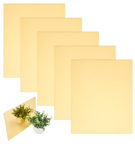 UNICRAFTALE 5 st gyllene väggspegelplattor 30 cm x 25 cm rektangel akryl spegel väggklistermärken spegelplattor flexibla akryl spegelark spegel akryl speglar väggdekor set