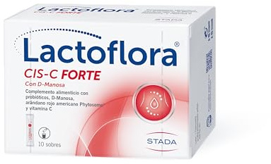 Lactoflora Cis-c Forte, Complemento para cistitis, con probióticos, D-manosa y arándano rojo americano, Salud y bienestar urinario, sin lactosa ni gluten, 10 sobres