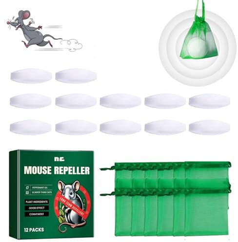 12 Stück Beutel Zur Mäuseabwehr,Mäuse Vertreiben,Abwehrmittel gegen Nagetiere,Mäuseschreck,Rattenabwehr,Klebefalle Heimchenfalle,MäUseabwehr in einzelnen Beuteln für Maus,Ratten Haus,Garten