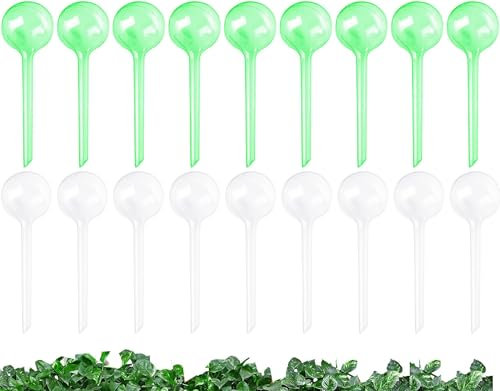 BEOIUCZZY 18 palline di irrigazione per piante, piccole piante, 13 x 5 cm, per piante in vaso, per interni ed esterni (verde + trasparente)