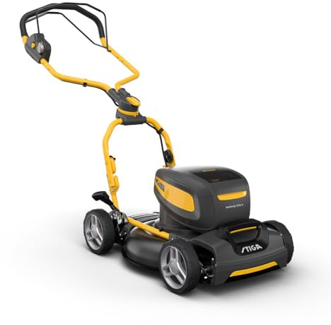 STIGA 747e V Multiclip Tagliaerba A Batteria, 48 V, 45 cm, 2 Batt. 5 Ah + Caric. – Mulching Integr., Motore Brushless 1.5 kW – Prati fino a 1.300 m²
