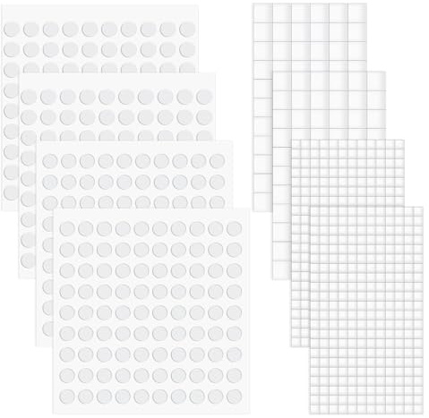 Ajcotahm 10 Sheet/1060 Pcs Foam Sticky Pads, Double Sided Sticky Dots 3D Adhesive Craft Foam Squares and Circles for Art Crafts DIY Handmade Card Making Office Supplies (6mm 8mm 10mm 12mm)