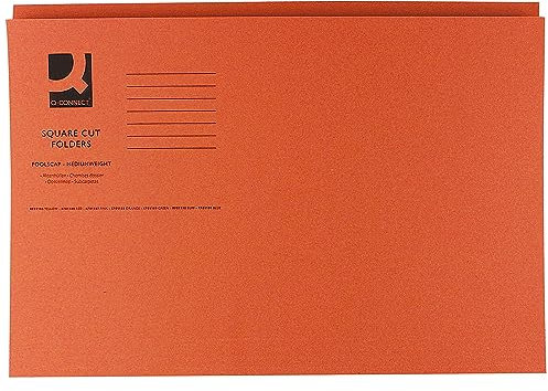 Q-Connect KF01189 Ordner, quadratisch, mittelschwer, Kanzleipapier, 250 g, Grün, 100 Stück orange