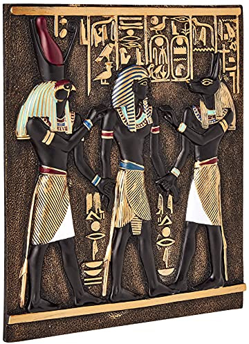 Design Toscano QL136311 Rameses I Between Horus and Anubis Wall Frieze, 11 inch