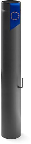 raik Rauchrohr Ofenrohr 150 mm Durchmesser 1000 mm Länge Materialstärke 2 mm legierter Stahl Senotherm-Beschichtung eingebrannt mit Zugregulierung gussgrau Made in EU bis 600°C