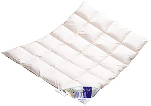 Vitaschlaf® W6 - MEGA VARM Duntäcke WILDENTE Premium Dunsänger Tillverkad i Tyskland Sedan 1947 Stora Storlekar (155x200cm)