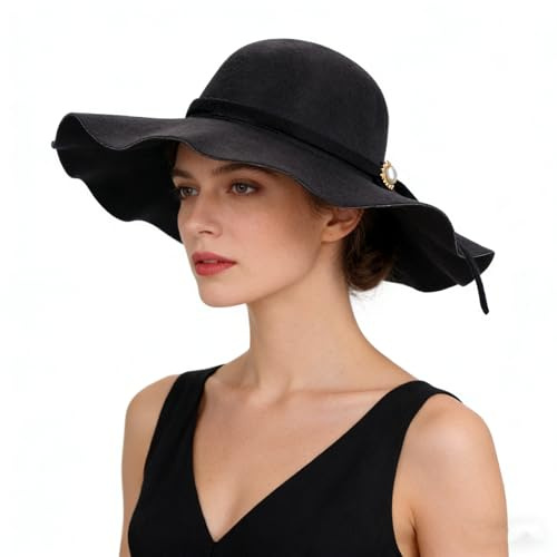 IBLUELOVER Chapeau Hiver Capeline Femme Chaud Chapeau de Melon Bassin Casquette en Feutre Laine Vintage Jazz Hat Respirant Pliable Bowler Hats pour Loisirs Voyage Ceremonie Cadeau de Noël Halloween