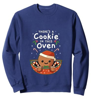 Christmas Pregnancy Gingerbread Man Baby Cookie In This Oven Sweatshirt