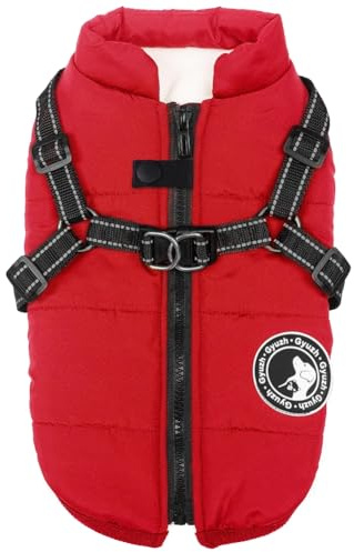 Gyuzh Dog Coat with Harness Puppy Coats Small Dog Harness Jacket Winter Waterproof Jackets for Smal Medium Large Dogs