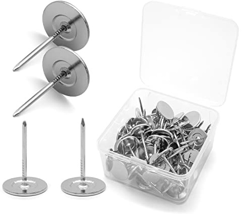 Jiozermi 60 Pcs Silver Flat Head Thumb Tacks, 0.63'' Upholstery Tacks Upholstery Nails Furniture Nails Sofa Nail Push Pins for Furniture and DIY Decorative