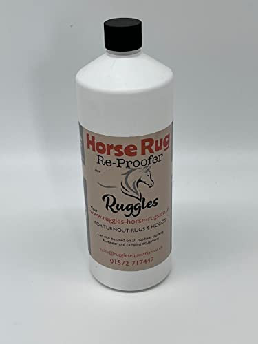 Ruggles Spray On Re-Proofer 1 Litre Refill | Water Based Effective Fabric Sealer for Waterproofing Turnout/Lycra Horse Rugs Hoods and Other Fabric