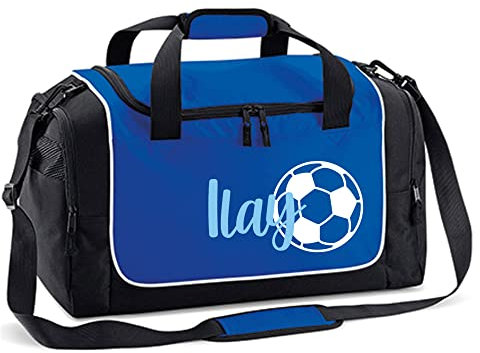 Sporttasche Kinder Jungen Mädchen mit Namen personalisiert, Kindersporttasche mit Sportmotiv in vielen Farben