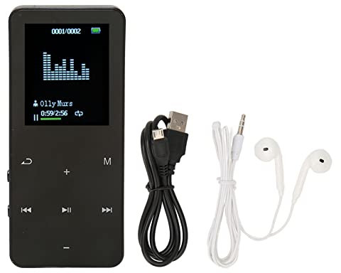 Reproductor de MP3, Bluetooth 4.2 Pantalla de 1,8 Pulgadas Reproductor de MP4, Memoria de 8 GB 128 GB Reproductor de Música Portátil Expandible Soporte Grabación de Juegos Libro (Negro)