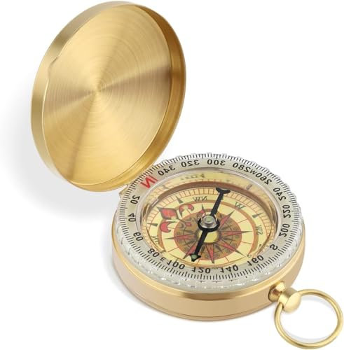 QHFlashbuy Kompass Outdoor,Kompass Kinder Wandern,Stoßfest Compass Portable Wasserdicht mit Leuchtziffern für Camping Wandern Outdoor Aktivitäten